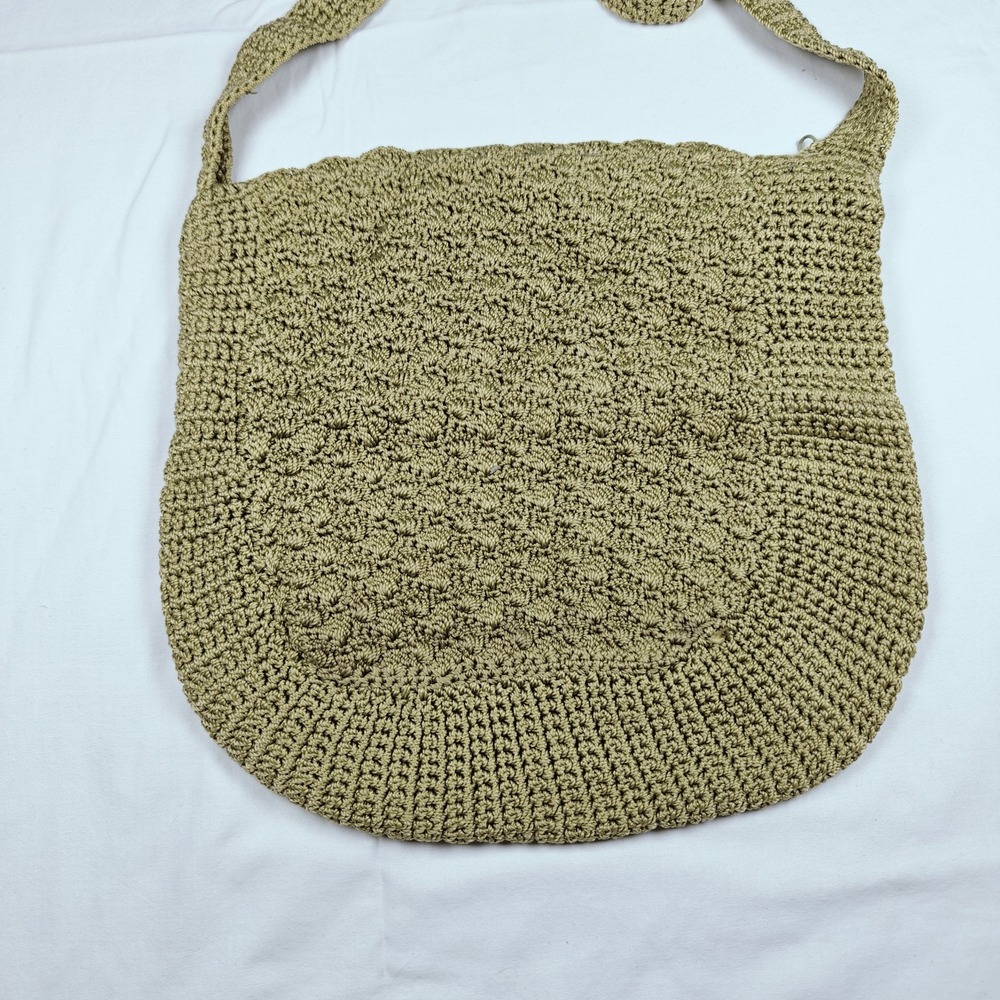 Crochet Hobo Crossbody Bag Purse‎ Green Zipper Crochet Straps